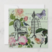 Invitation Vintage Monnaie French Rose Paris (Dos)