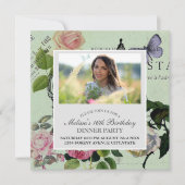 Invitation Vintage Monnaie French Rose Paris (Devant)