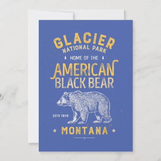 Invitation Vintage Montana Bear (Devant)