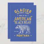 Invitation Vintage Montana Bear (Devant / Derrière)
