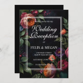 Invitation Vintage moody floral boho roses (Devant / Derrière)