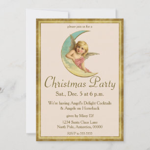 Invitation vintage Moon Angel