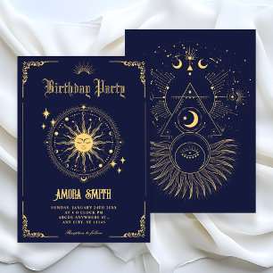 Invitation Vintage Moon Sun symbole d'art boho