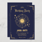 Invitation Vintage Moon Sun symbole d'art boho (Devant / Derrière)