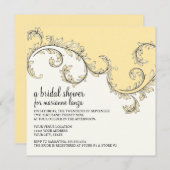 Invitation Vintage Motif de feuille  (Devant / Derrière)