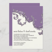 Invitation Vintage Motif de feuille  (Devant / Derrière)