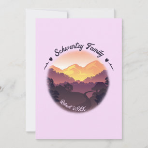 Invitation Vintage Mountain Sunset Ferme Retraite Purple