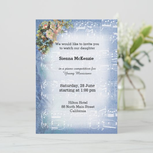 Invitation Vintage music (Debout devant)