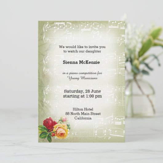 Invitation Vintage music (Debout devant)