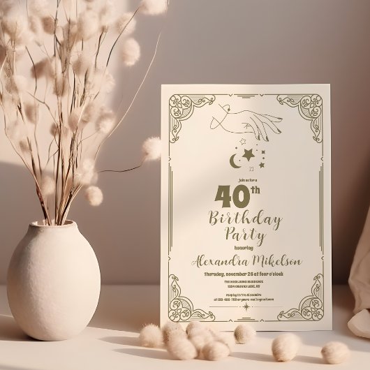 Invitation vintage mystique 40e anniversaire