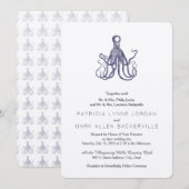 Invitation Vintage Nautique Côtière Pieuvre (Devant / Derrière)
