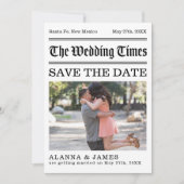 Invitation Vintage Newspaper Photo Save the Date (Devant)