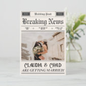 Invitation Vintage Newspaper Wedding (Debout devant)