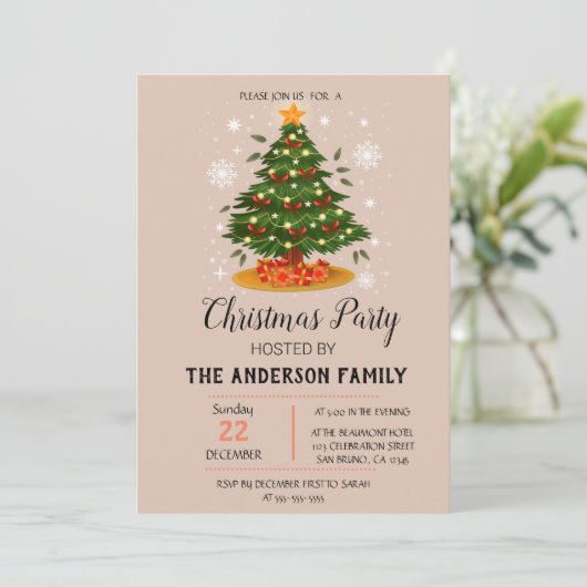 Invitation Vintage Noël (Debout devant)