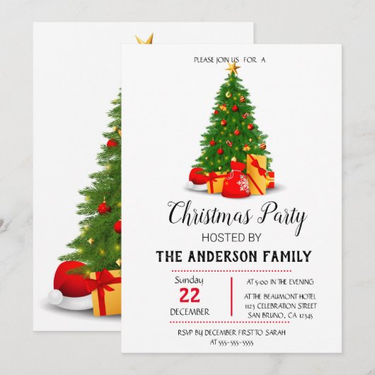 Invitation Vintage Noël (Devant / Derrière)