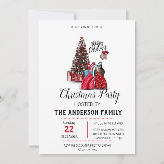 Invitation Vintage Noël (Devant)