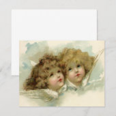 Invitation vintage Noël, anges victoriens (Devant / Derrière)
