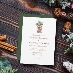 Invitation Vintage Noël Bell Minimaliste Mariage de vacances