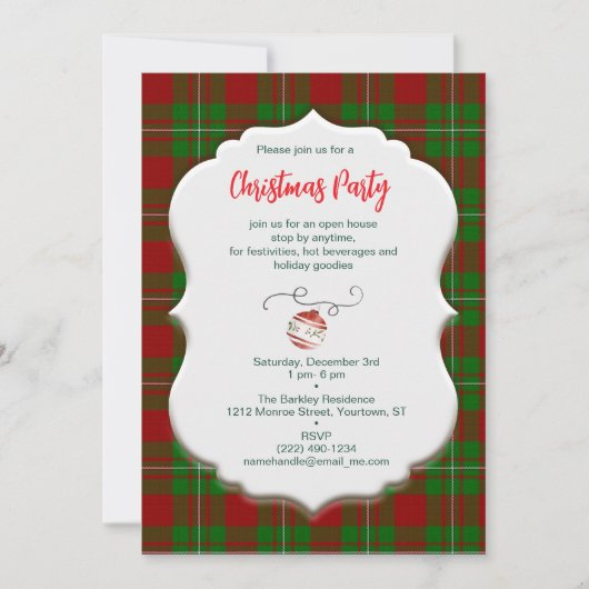 Invitation Vintage Noël MacGregor Tartan Plaid (Devant)