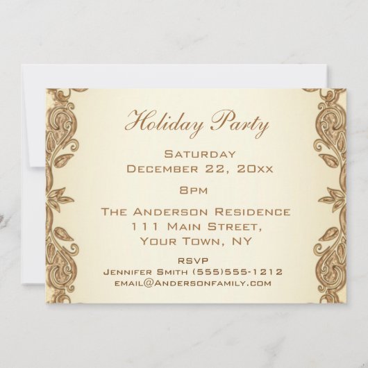 Invitation Vintage Noël Party Carl Larsson (Dos)