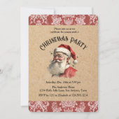 Invitation Vintage Noël Père Noël Fête (Devant)
