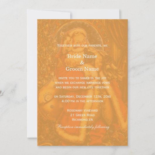 Invitation Vintage Noël Père Noël Mariage d'hiver (Devant)