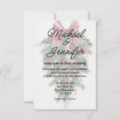 Invitation vintage noël verdure ornements mariage (Devant)