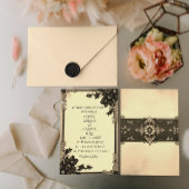 Invitation Vintage Noir Floral Scroll