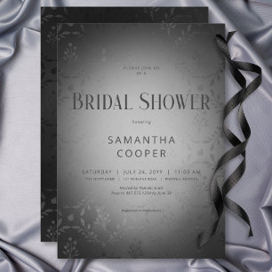Invitation Vintage noir gothique noir Damas Fête des mariées