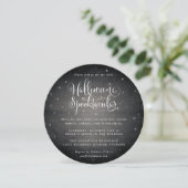 Invitation Vintage noir Halloween Spooktaculaire Carré/rond (Debout devant)