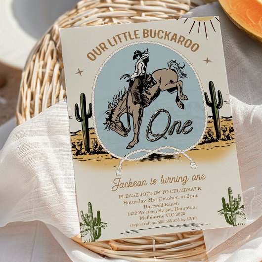 Invitation Vintage Notre Petit Buckaroo Occidental 1er Annive