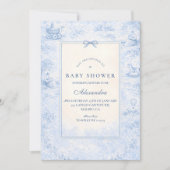 Invitation Vintage Nursery Toile Baby Shower (Devant)