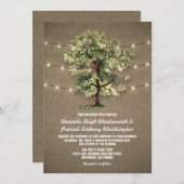 Invitation Vintage Oak Tree Lumières rustiques Mariage Invita (Devant / Derrière)