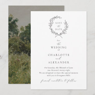 Invitation Vintage Oat Field, Art inspiré enregistrer la date