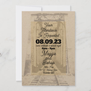 Invitation Vintage occidental, nous vous demandons l'honneur 