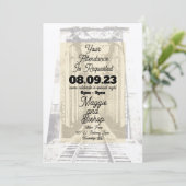 Invitation Vintage occidental Nous vous demandons votre prése (Debout devant)