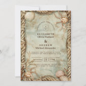 Invitation Vintage Ocean Depths Nautical Wedding (Devant)