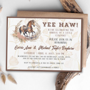 Invitation Vintage Old West Rocking Horse Baby shower