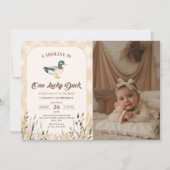 Invitation Vintage One Lucky Duck 1er anniversaire (Devant)