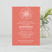 Invitation Vintage Orange Fleur (Debout devant)