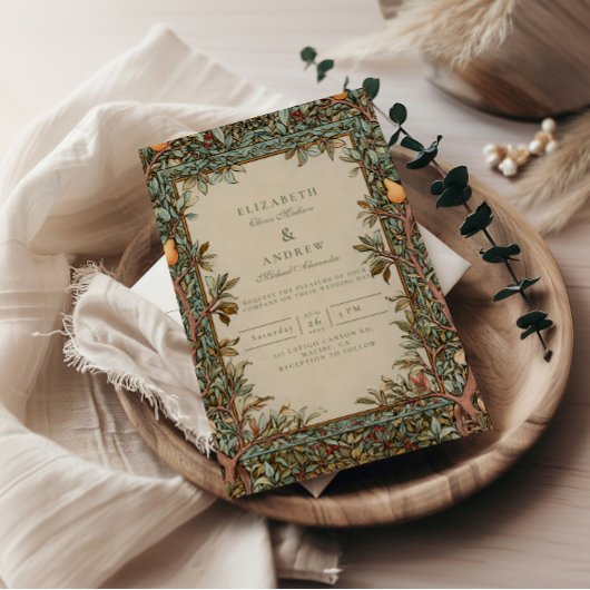 Invitation Vintage Orchard Botanical Wedding
