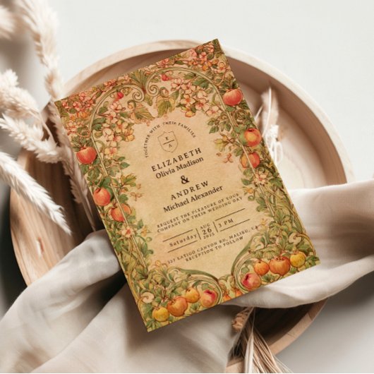 Invitation Vintage Orchard Botanical Wedding