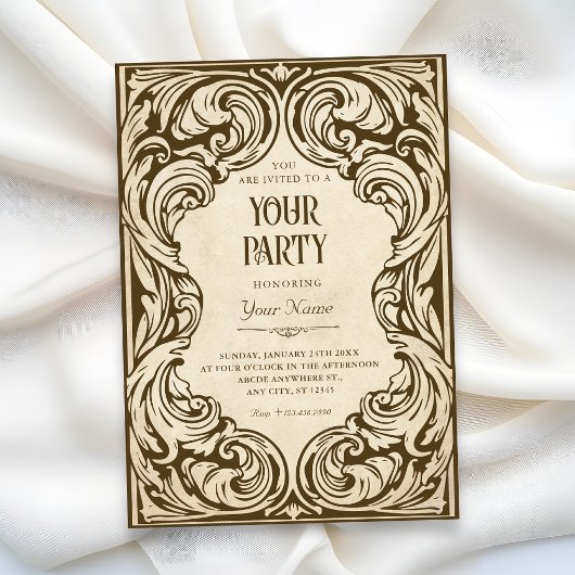 Invitation Vintage orné