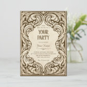 Invitation Vintage orné (Debout devant)
