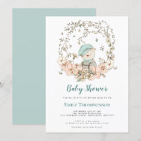 Vintage Ours Folig Canard Baby shower bleu oeuf