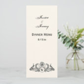 Invitation Vintage Paons Monogramme Ivoire BG (Debout devant)