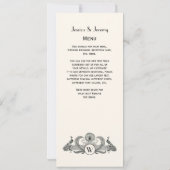 Invitation Vintage Paons Monogramme Ivoire BG (Dos)