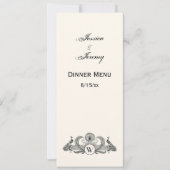 Invitation Vintage Paons Monogramme Ivoire BG (Devant)