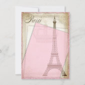 Invitation Vintage Paris Baby Girl Douche (Dos)
