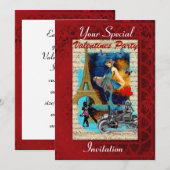 Invitation Vintage Paris collage Valentines (Devant / Derrière)